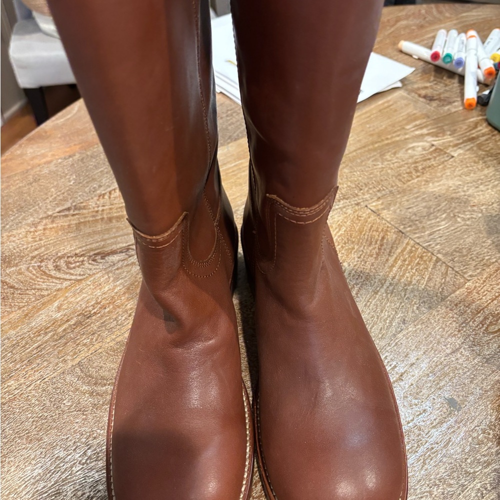 Steve Madden Riggs Brown Leather Boots - Picture 5 of 8